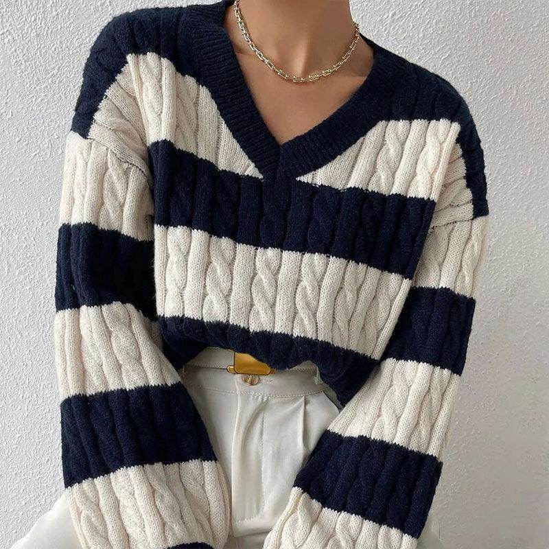 Pull Rayé en Maille pour Femme Grace