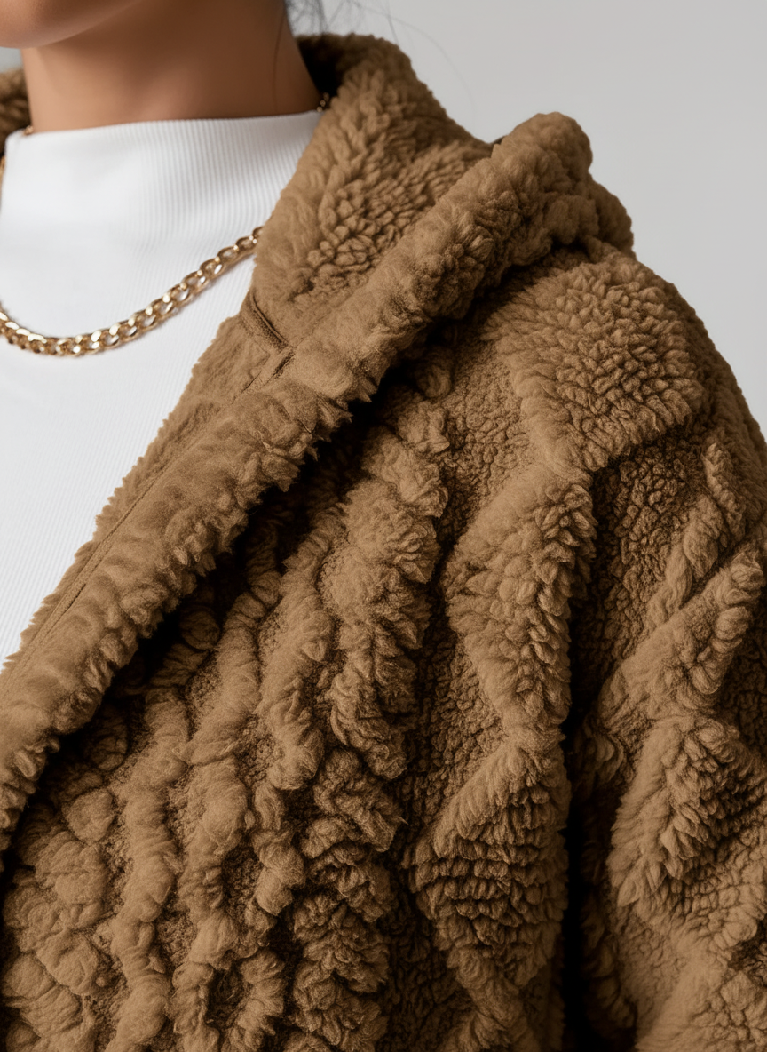 Cardigan en polaire pour femme avec capuche – Louise