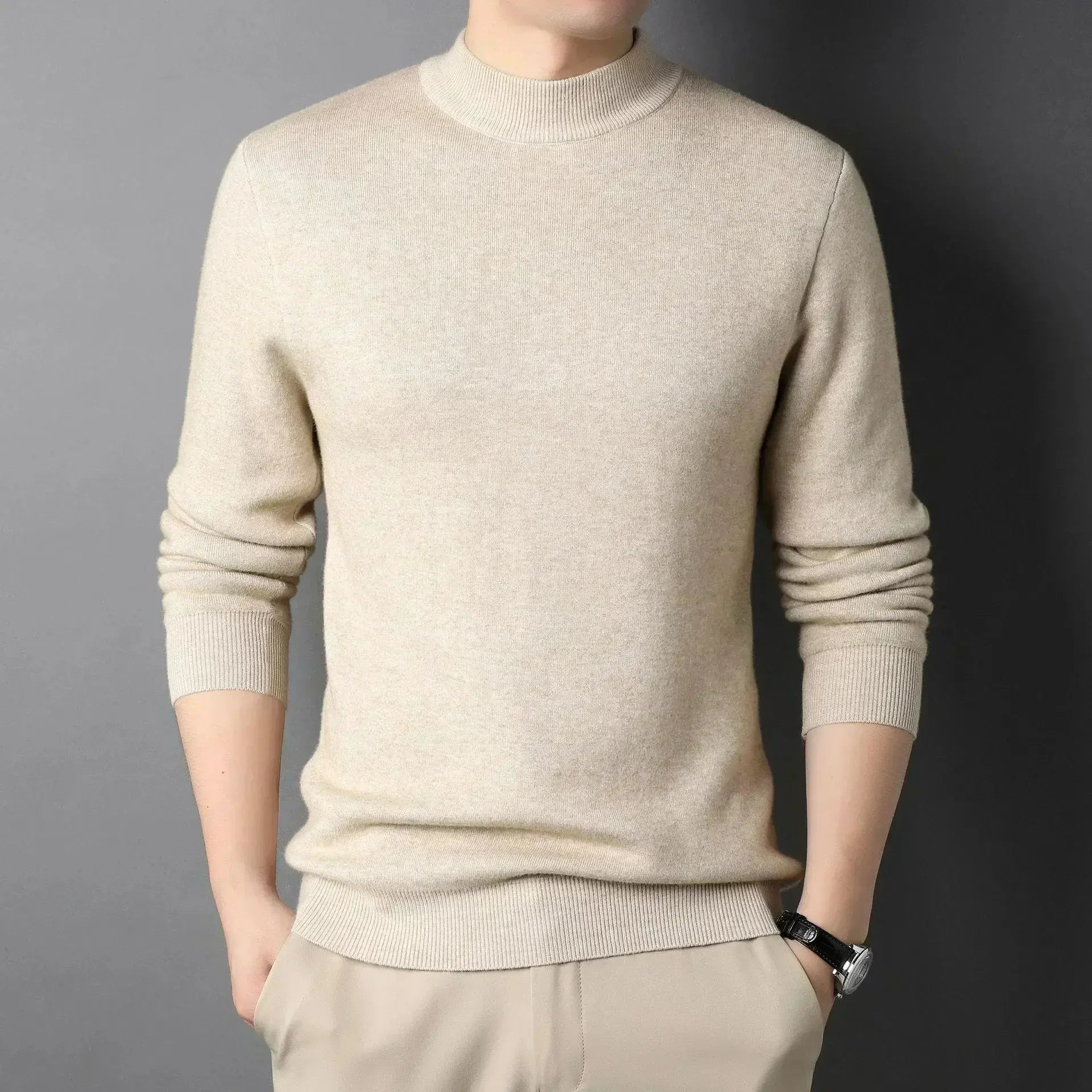 Pull en Cachemire Col Montant Homme – Damien