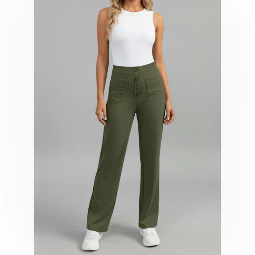 Pantalon Taille Haute Extensible avec Poches Latérales - Sophie
