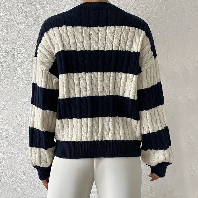 Pull Rayé en Maille pour Femme Grace