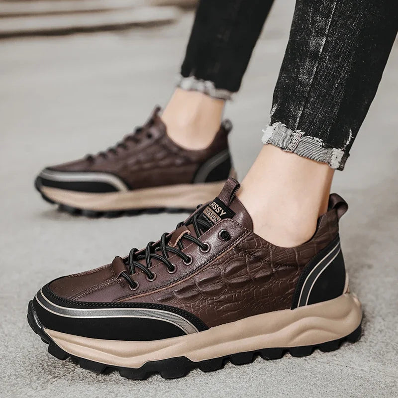 Baskets Homme en Cuir Texturé - Classy