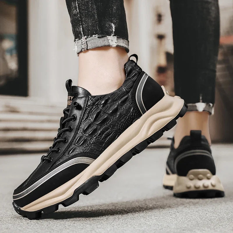 Baskets Homme en Cuir Texturé - Classy