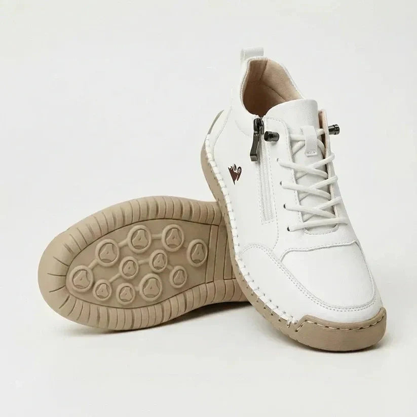 Bottines en cuir confortables avec fermeture éclair – Mavie