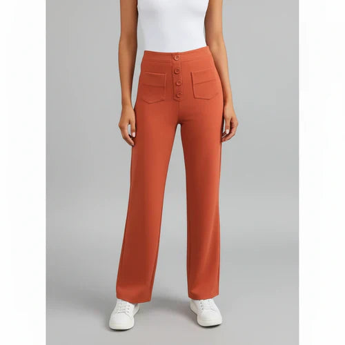 Pantalon Taille Haute Extensible avec Poches Latérales - Sophie