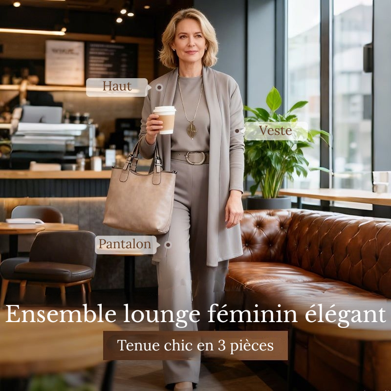 Elena – Ensemble élégant 3 pièces à coupe raffinée (veste, haut et pantalon)