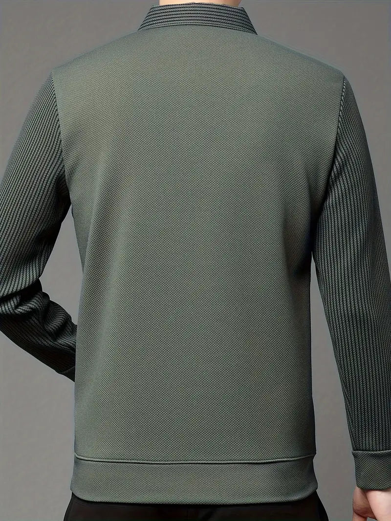 Polo Homme Manches Longues 2 en 1 - Élégant et Respirant