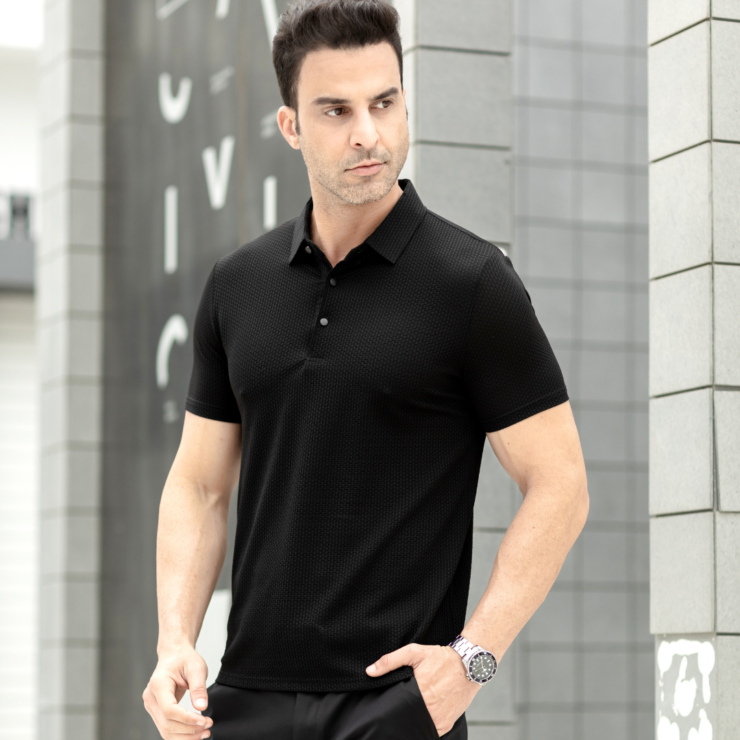 Polo Homme Texturé et Extensible