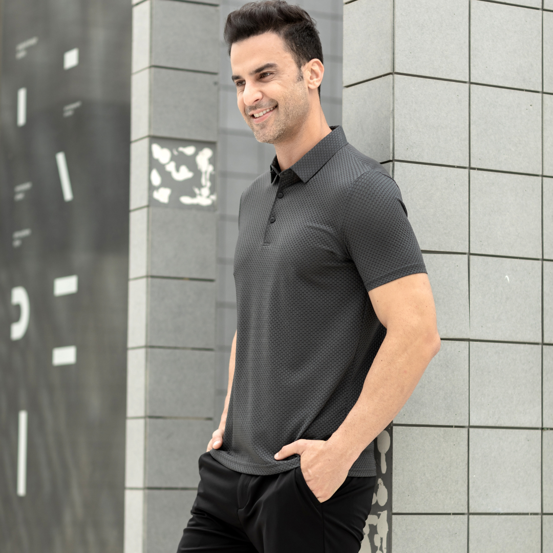 Polo Homme Texturé et Extensible