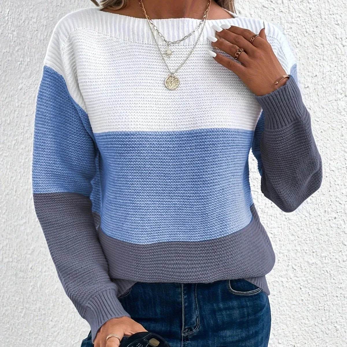 Pull à Col Rond en Maille pour Femme Elena