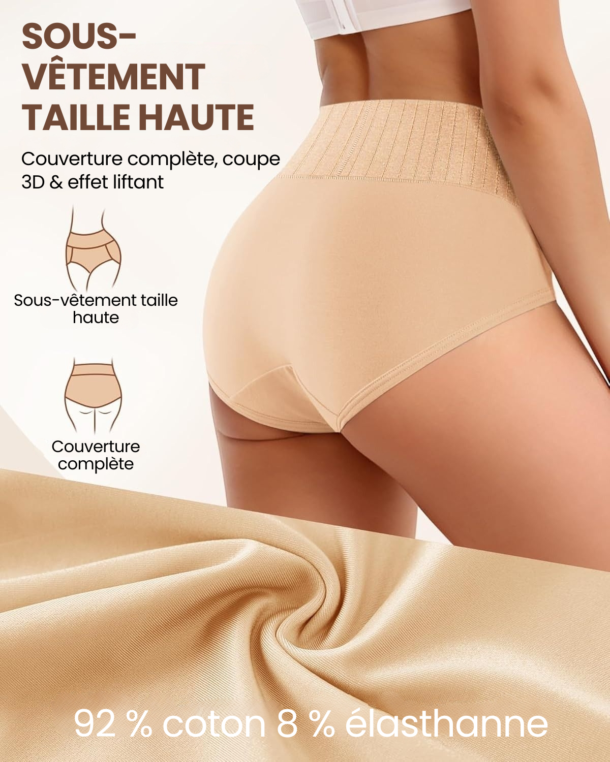 Culottes Gainantes Taille Haute Antibactériennes