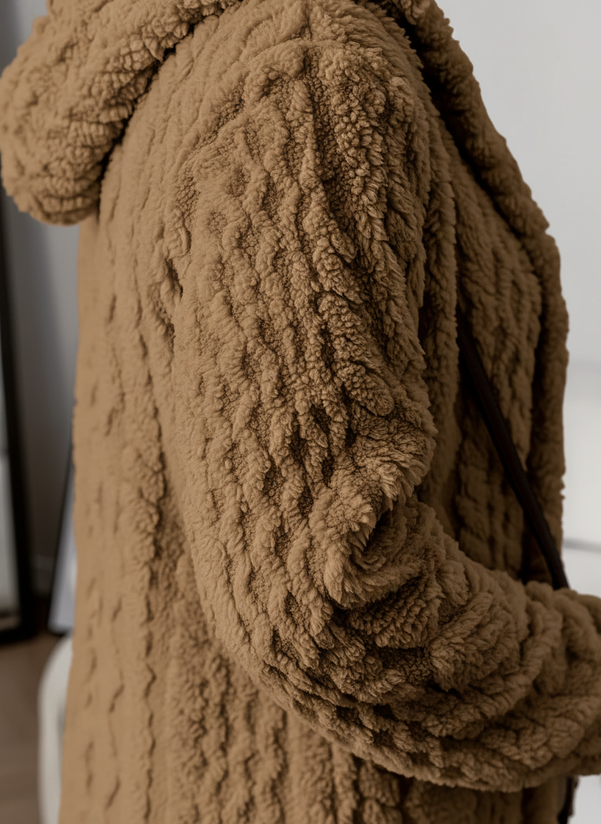 Cardigan en polaire pour femme avec capuche – Louise