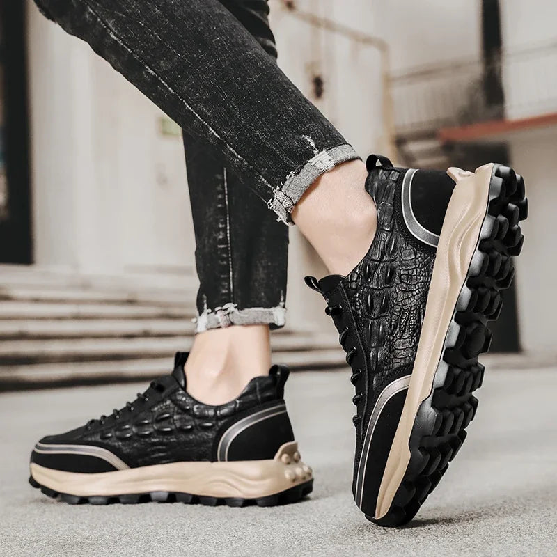 Baskets Homme en Cuir Texturé - Classy