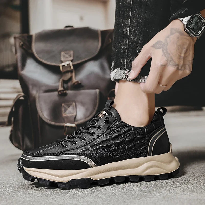 Baskets Homme en Cuir Texturé - Classy